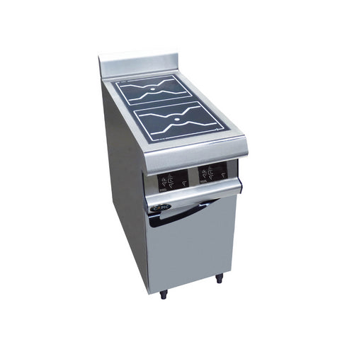2 foyers induction sur placard fermé 400x836x900mm 10kW 400V